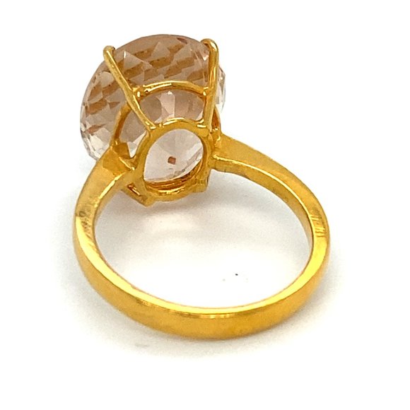 Certified Imperial Topaz 13.56ct Solid 22K Ring - Picture 5 of 8